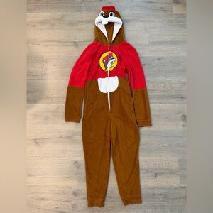 Buccees Beaver Onesie Zip Up Youth Kids Size Red Brown